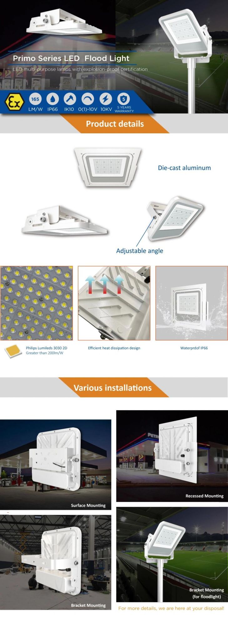 Zgsm Handybrite Floodlight Explosion-Proof Flood LED Light 150W