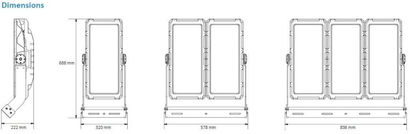 15/30/45/60 Beam Angle Outdoor High Mast Square LED Light