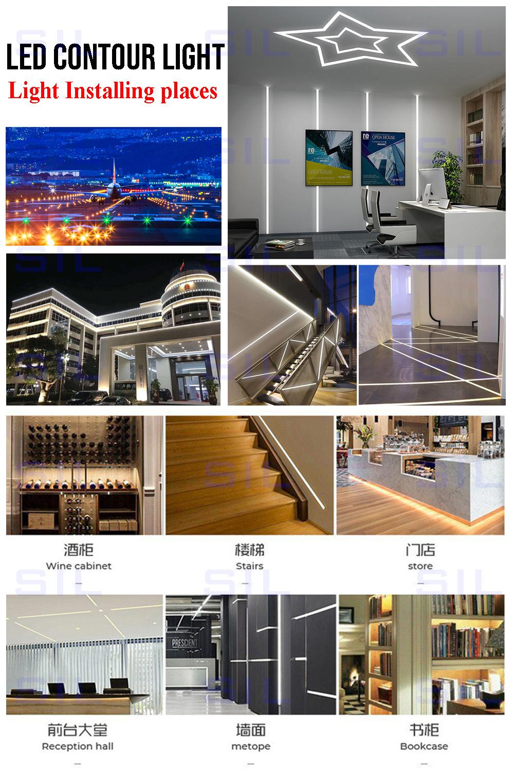 LED Linear Light 12W 24V Multiple Embedded Angle Installation LED Contour Light LED Wash Light