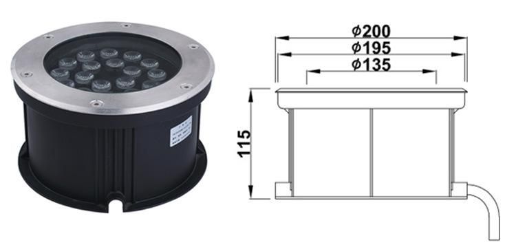 High Quality 15W IP65 Outdoor Waterproof Aluminum LED Underground Light