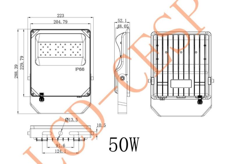 50W LED Flood Light (250W HID Equivalent) 7500lm 5000K Daylight Flood Lights IP66 Outdoor Security Fixtures Floodlight for Backyard Court Warehouse Playground