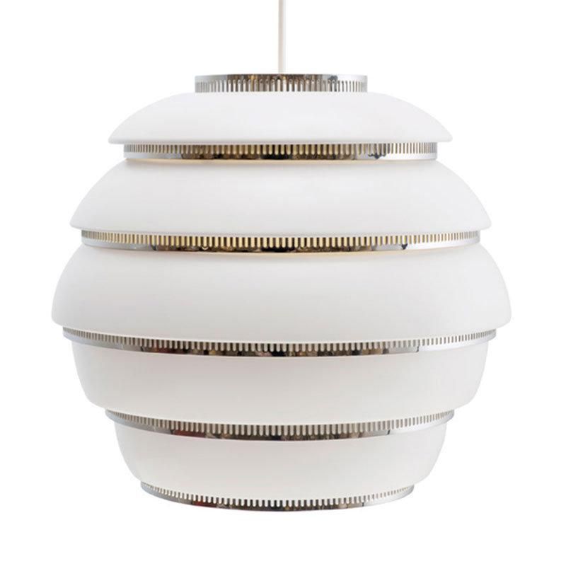 2022 Nordic Finnish Design White Round Globe-Shaped Multi-Layer Honeycomb Chandelier for Kitchen Dining Hotel Pendant Light