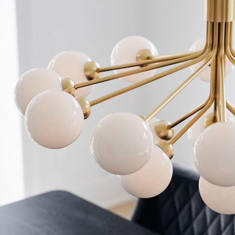 2022 Nordic Metal Glass Ball Magic Bean Lamp Living Room Chandelier Bouquet Decoration Pendant Light