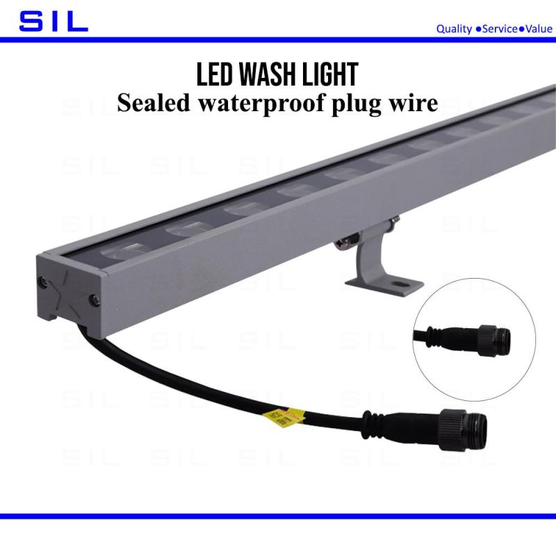 LED Linear Light DMX512 Control Available Aluminum Alloy IP65 18W Outdoor Wall Mounted Light RGB LED Wall Washer Lighting