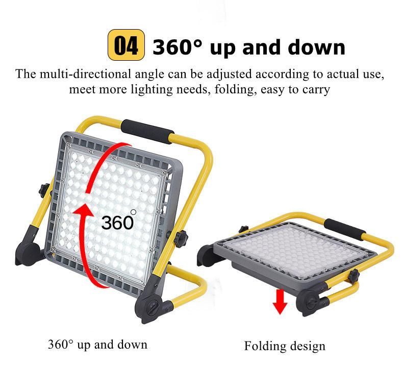 200W High Lumen Emergency Light for Home Rechargeable Flood Light