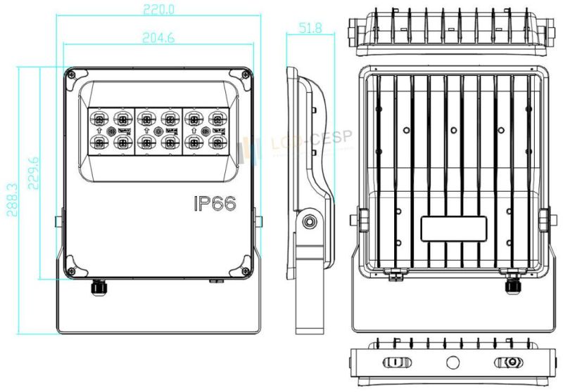 RGB LED Flood Light 10W 20W 30W 50W 80W LCD LED Exterior Spotlight IP66 LED Outdoor Light