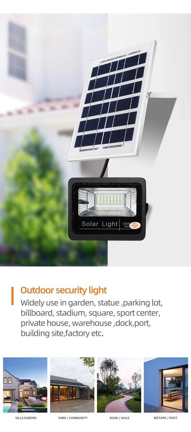 Reflectores 50W Motion SMD Rechargeable Solar Flood Lamp with 300W Panel Flood Light