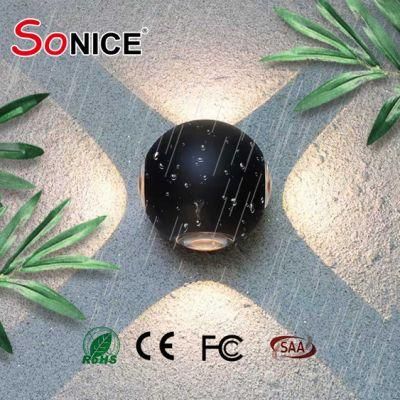 Waterproof High Luminous Die Casting Aluminium Ball Shape LED SMD Wall Outside Sconce Lights for Household Hotel Corridor Garden