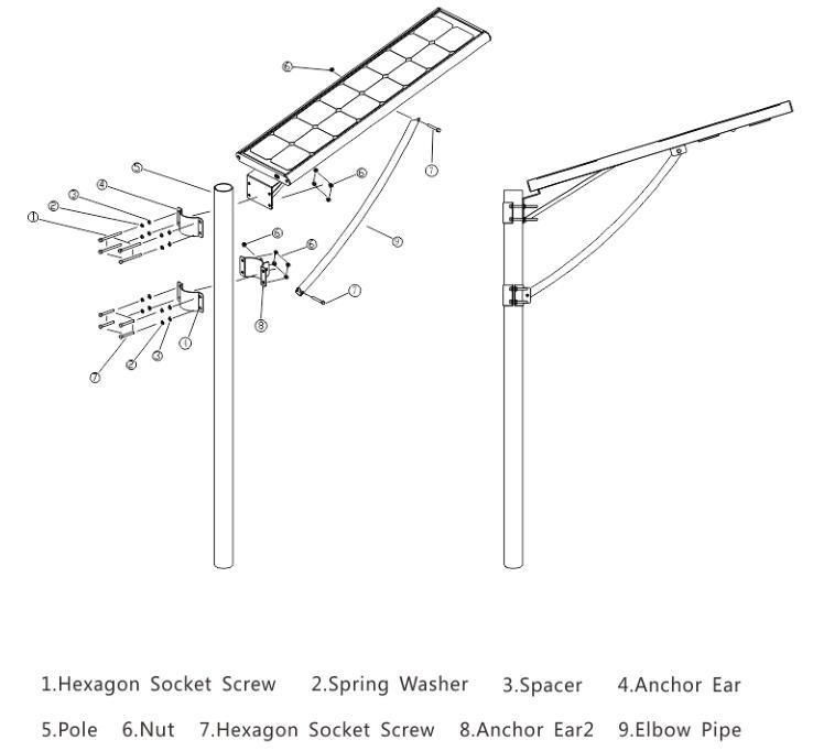 Mobile Phone APP Control 100W Solar LED Street Light