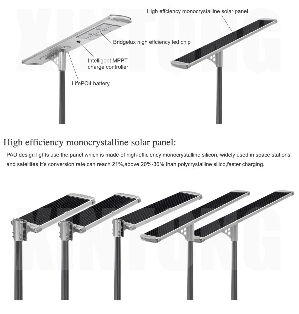 60 Watt 90W Adjustable of LED Solar Street Lights with Stand and Remote Control Street Solar Light with Pole Set