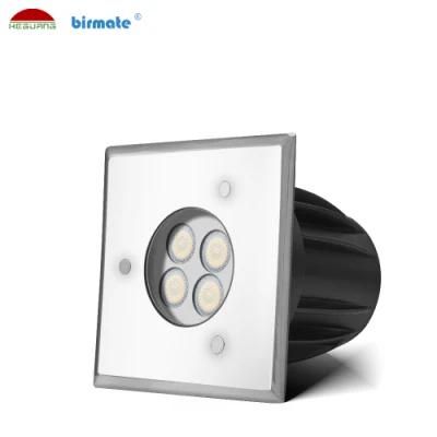White Color 6W Ik10 Tempered Glass LED Underground Lights with SS316L Body Material