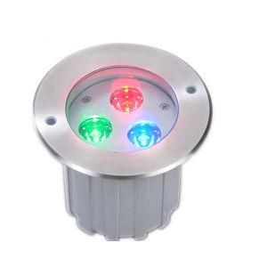 9W Round LED Underground Light IP68 Waterproof Multi Color Light
