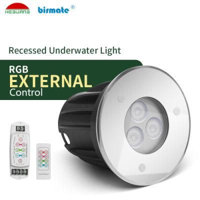 3W 24V External Control IP68 Waterproof SS316L LED Ground Light Pool Lighting