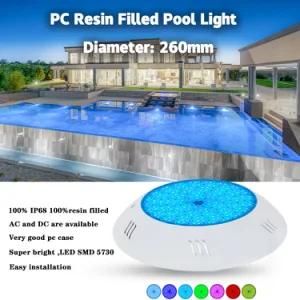 2020 Hot Sale 18W 12V Resin Filled Flat LED Swimming Pool Underwater Light with CE RoHS IP68 Reports