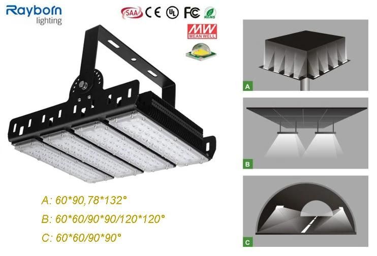 Waterprooof IP65 Modular Flood Tunnel LED Light for Outdoor Garden Garage Park Stadium Tennis Sport Court Lighting (100W/200W/300W)