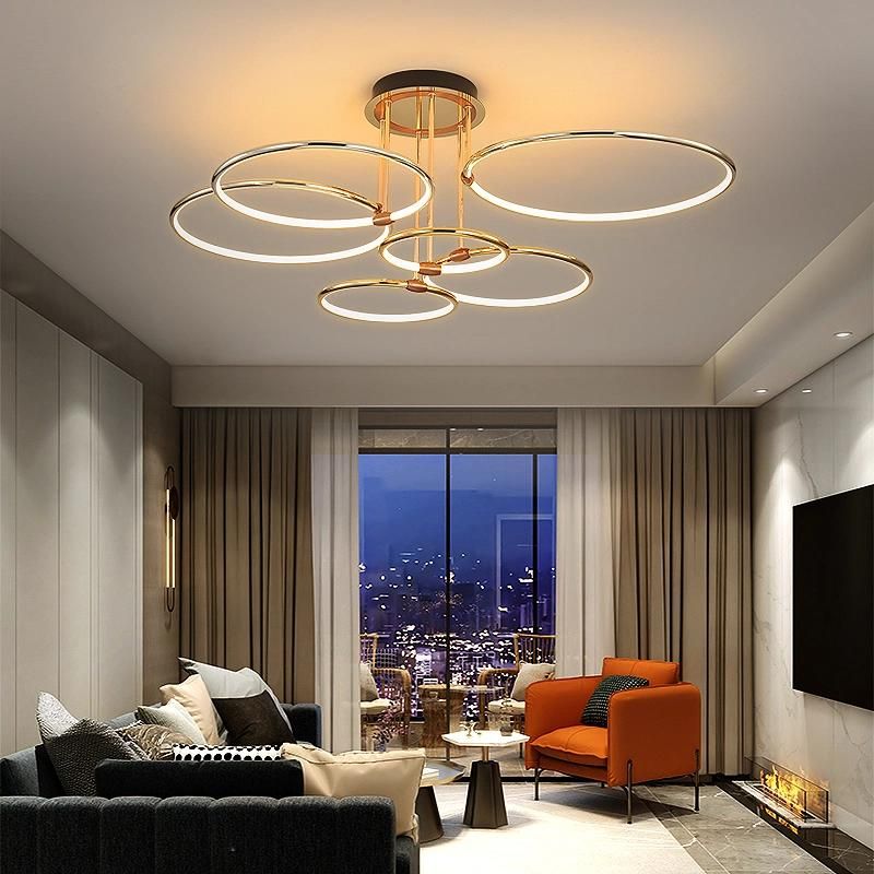 2022 Hot Sale LED Bedroom Decorate Ceiling Lamp Indoor Round LED Pendant Light Living Room Chandelier