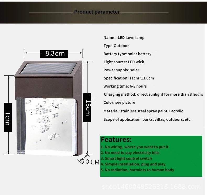 Solar Powered Outdoor Garden Lighting Solar Panel Sensor Light for Security Path Light