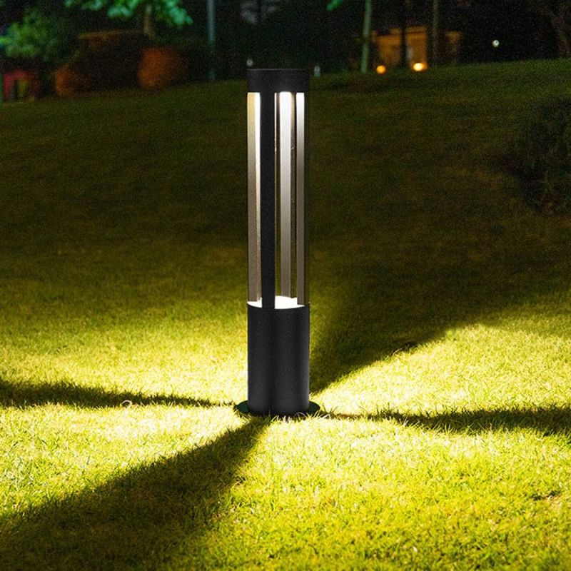 LED Warm White Garden Lamp in Aluminum Material Use for Villa Lighting Decoration Stainless Steel Color Lawn Lamp