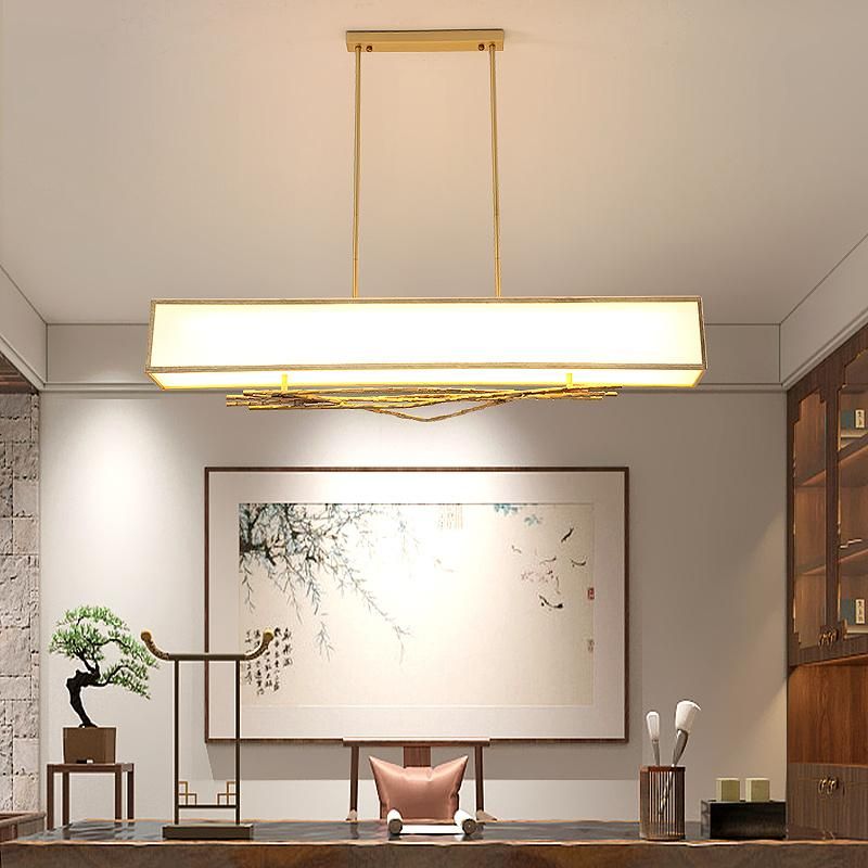 2022 Wholesale Chinese Chandelier Lighting Soft Lighting Classic Modern LED Long Rectangle Pendant Light