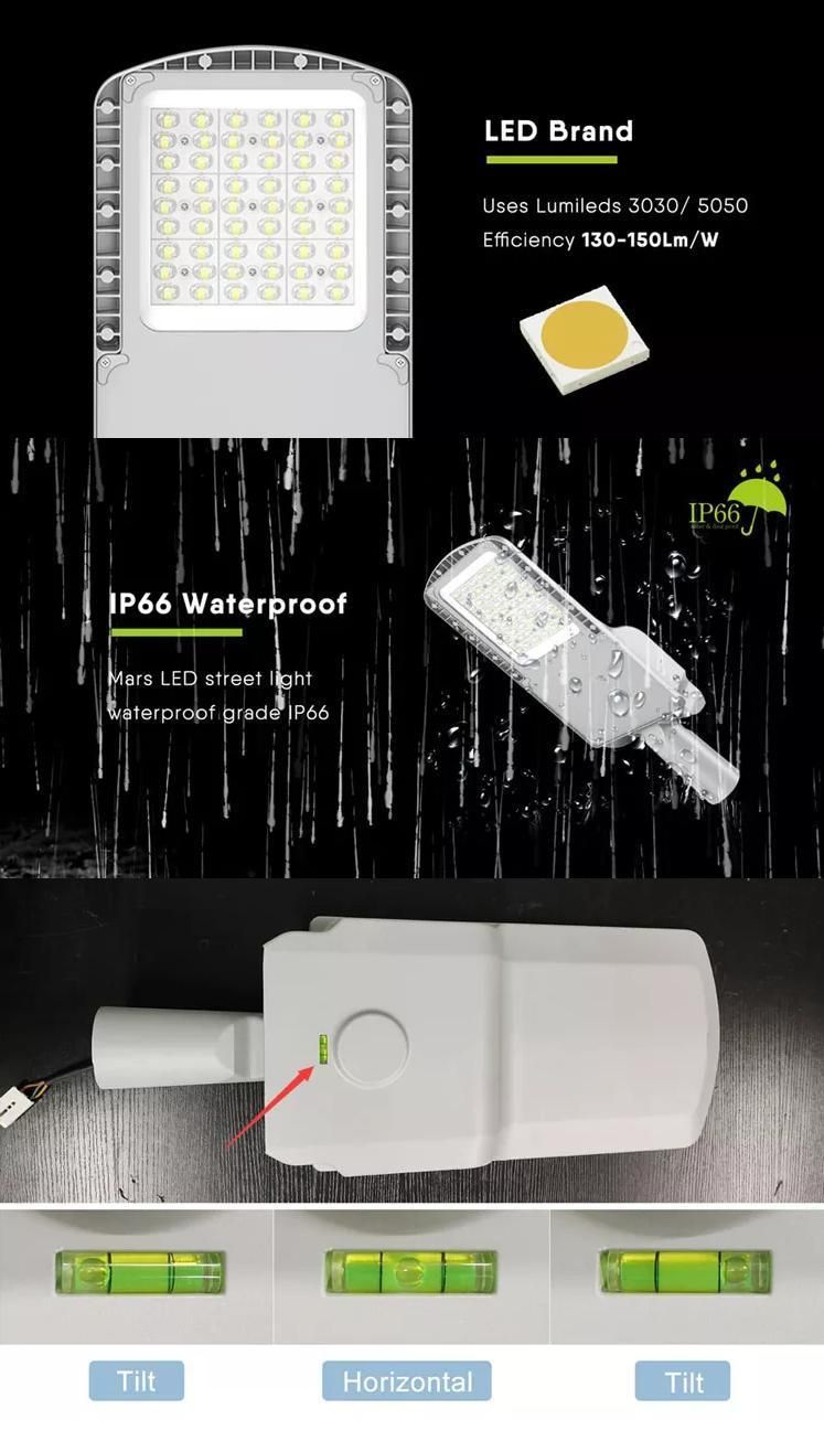 40W 150lm/W Efficiency Waterproof IP66 for Outdoor Pathway Street Lamp