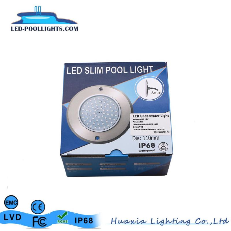 110mm 6watt Warm Ce RoHS RGB Ultra Thin LED Underwater Pool Lights
