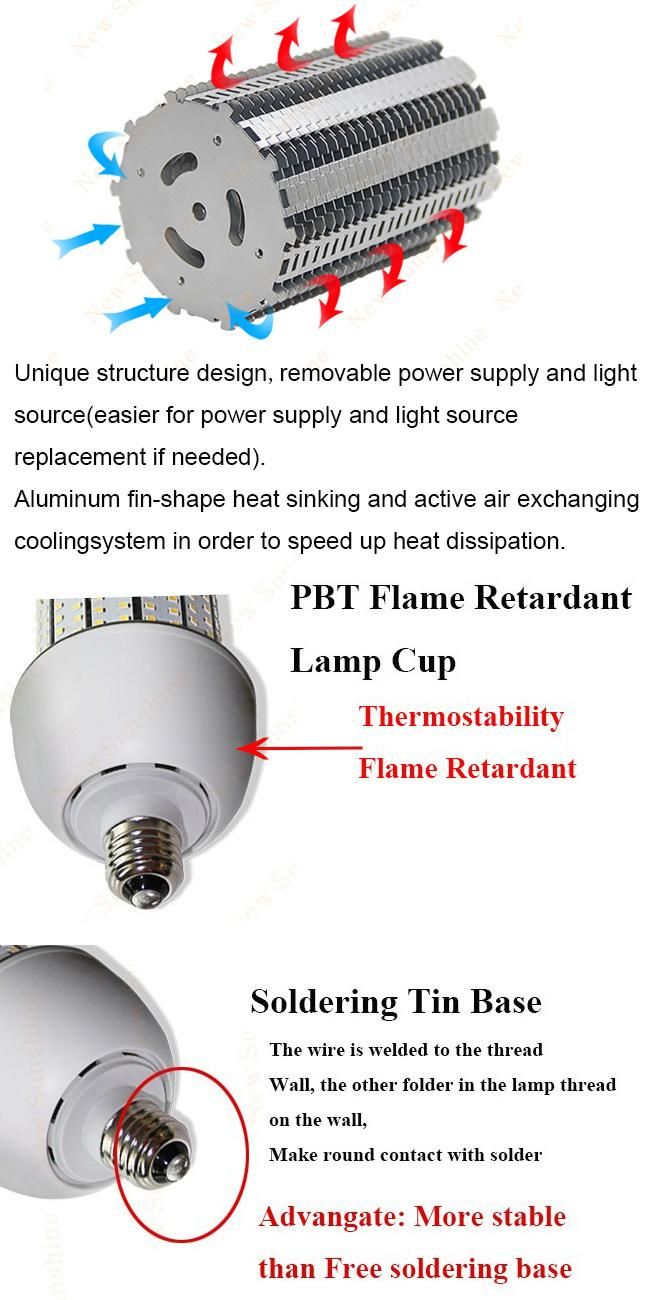 Warehouse Street Garden Used Ce RoHS Dlc Certified Dimmable 150W LED Corn Lamp