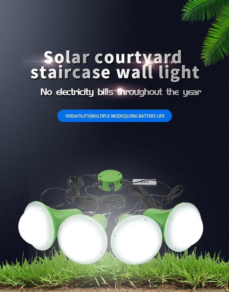 New Three-Speed Design One Drag Four Quick Charge Dinner Camping Rural Toilet Light Solar Lights