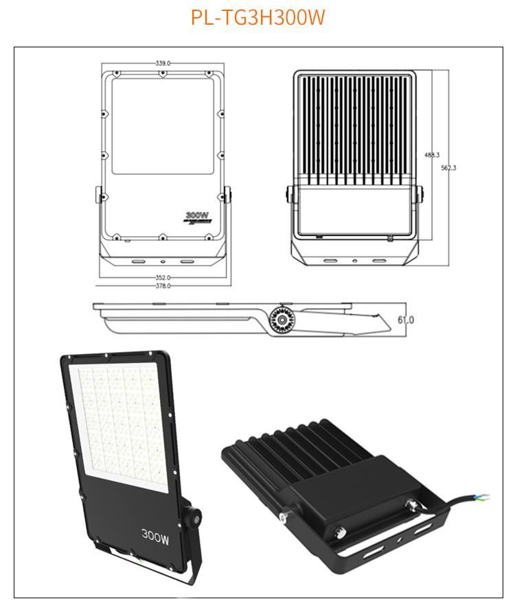 2022 High Light Efficiency Ultrathin 500W LED Flood Light