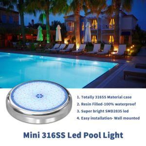 316ss IP68 10W Resin Filled Wall Mounted Swimming Pool Light with Two Year Warranty