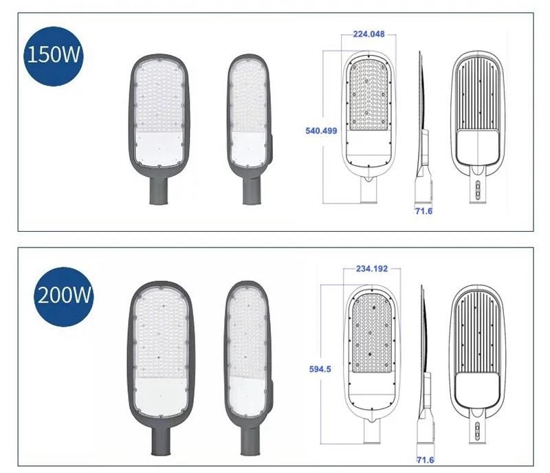 High Quality Energy Saving 30W 50W 100W 150W 200W Lens Aluminum IP65 LED Street Light