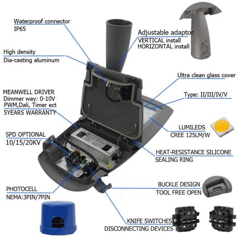 High Brightness Aluminium Die-Casting LED Road Lamp 80W IP66