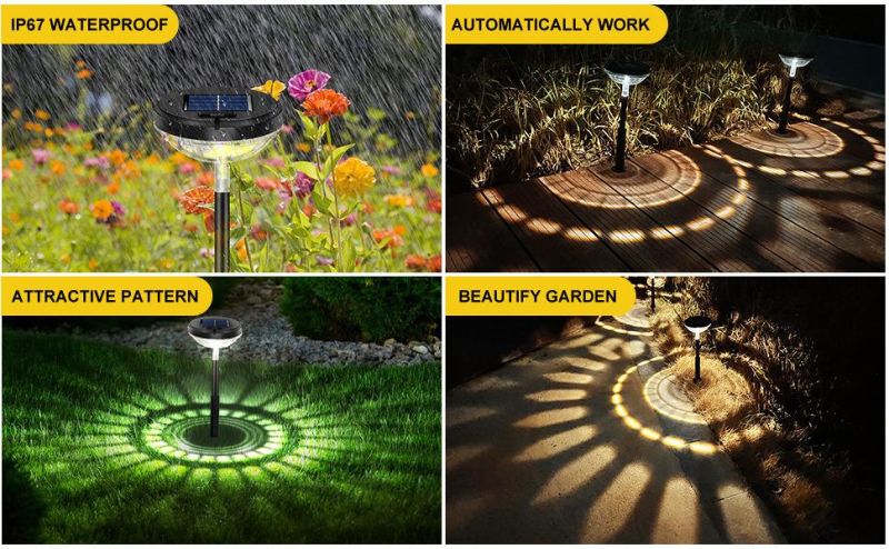 2022 New LED Solar Garden Light IP67 Outdoor Super Bright Warm White Garden Solar Light for Walkway Yard Backyard Lawn Landscape Decorative