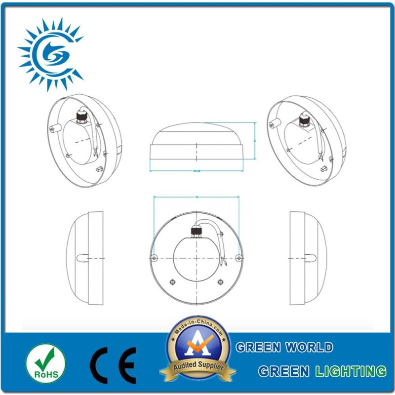 Ce RoHS New Design IP65 Waterproof Outdoor and Indoor LED Bulkhead Wall Light