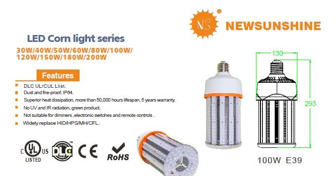 30W~200W IP64 Dustproof Outdoor LED Corn Light Bulb