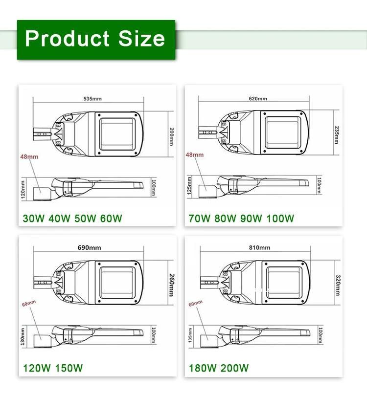 New Energy Lighting Good Price with 5 Years Warranty 150W LED Garden/Wall/Yard Street Light