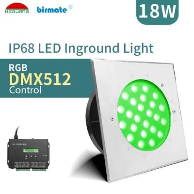 18W DMX512 Control IP68 Structure Waterproof LED Park Square Underground Lights
