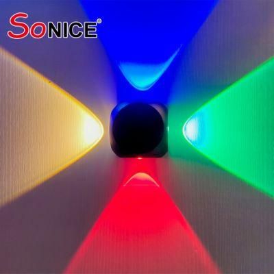 Waterproof High Luminous Die Casting Aluminium Cube Shape RGB LED Exterior Wall Lighting