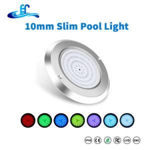 Resin Filled RGB DC12V IP68 Ultra Thin 10mm 316ss Slimline LED Pool Light