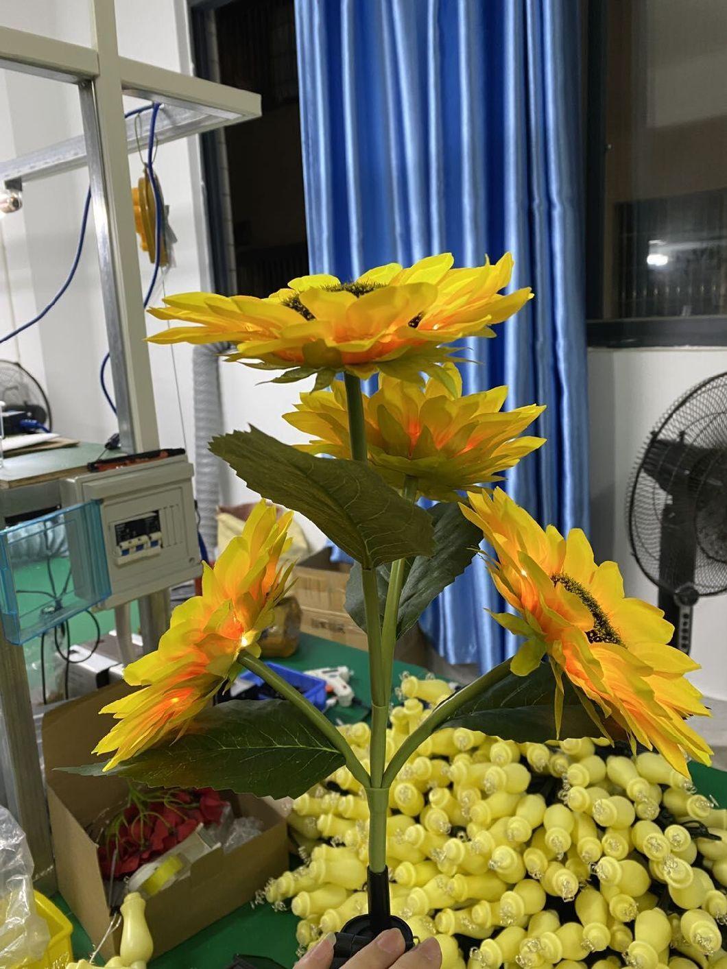 Solar Power Sunflower LED Light Holiday Outdoor Garden Yard Lawn Landscape Lamp Festival Decoration Garden Lawn Light