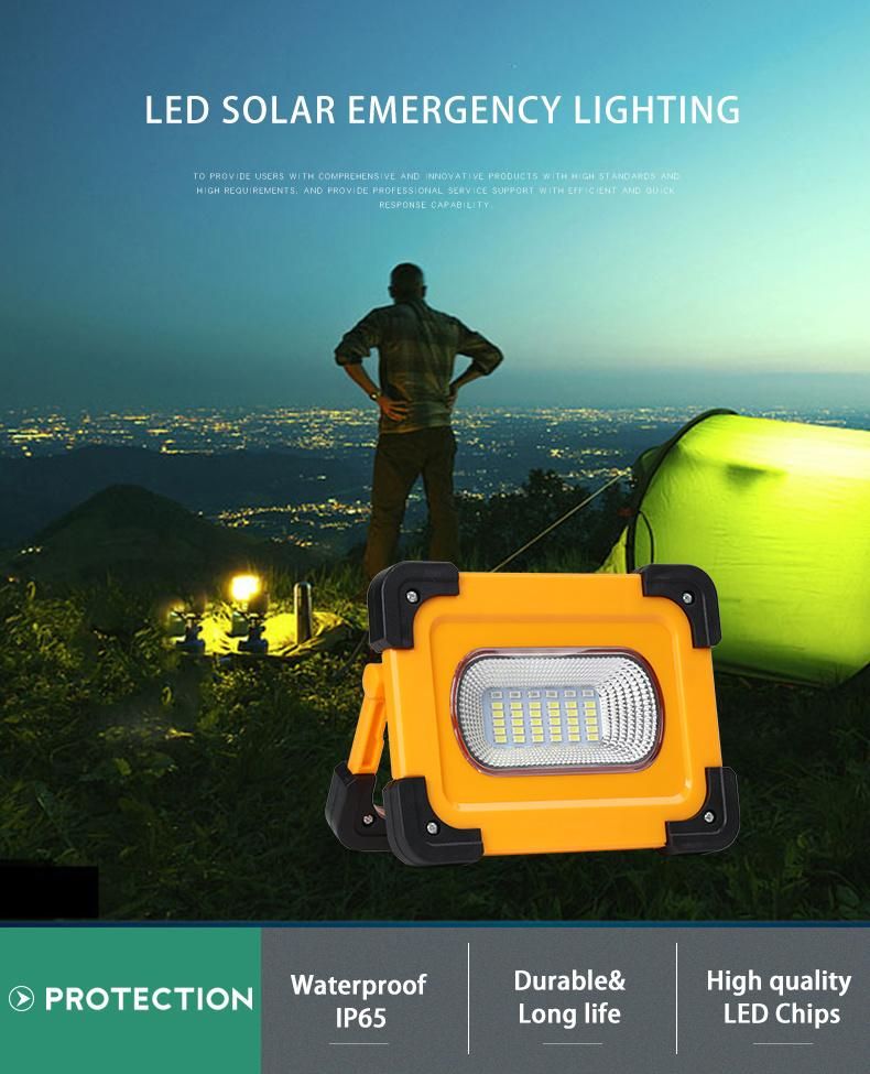 IP65 LED Solar Outdoor Lighting Emergency Lamp with USB and Battery