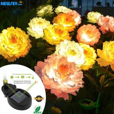 Garden Wedding Party Festival Solar Powered Peony Flower Decoration Light