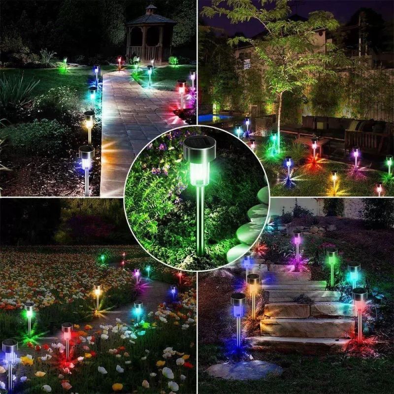 Outdoor Solar Lawn Ground Plugged Light Courtyard Garden Decoration Stainless Steel Landscape Lamp LED Lighting Waterproof Garden Lights