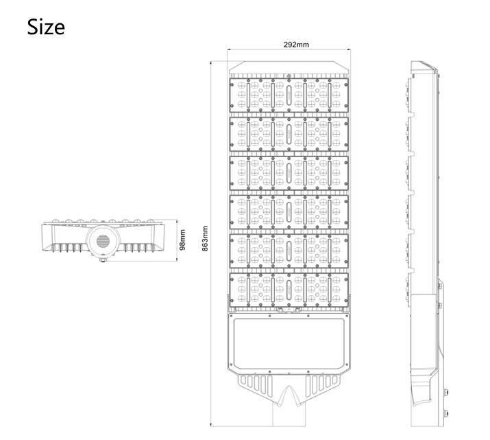100-120lm/W IP67 Waterproof LED Street Light 300W, LED Road Light, LED Street Lamp