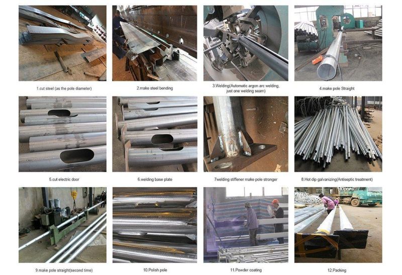 China Manufacturer High Quality 3m 4m 5m 6m 7m 8m 9m 10m 11m 12m Galvanized Steel Garden Light Pole