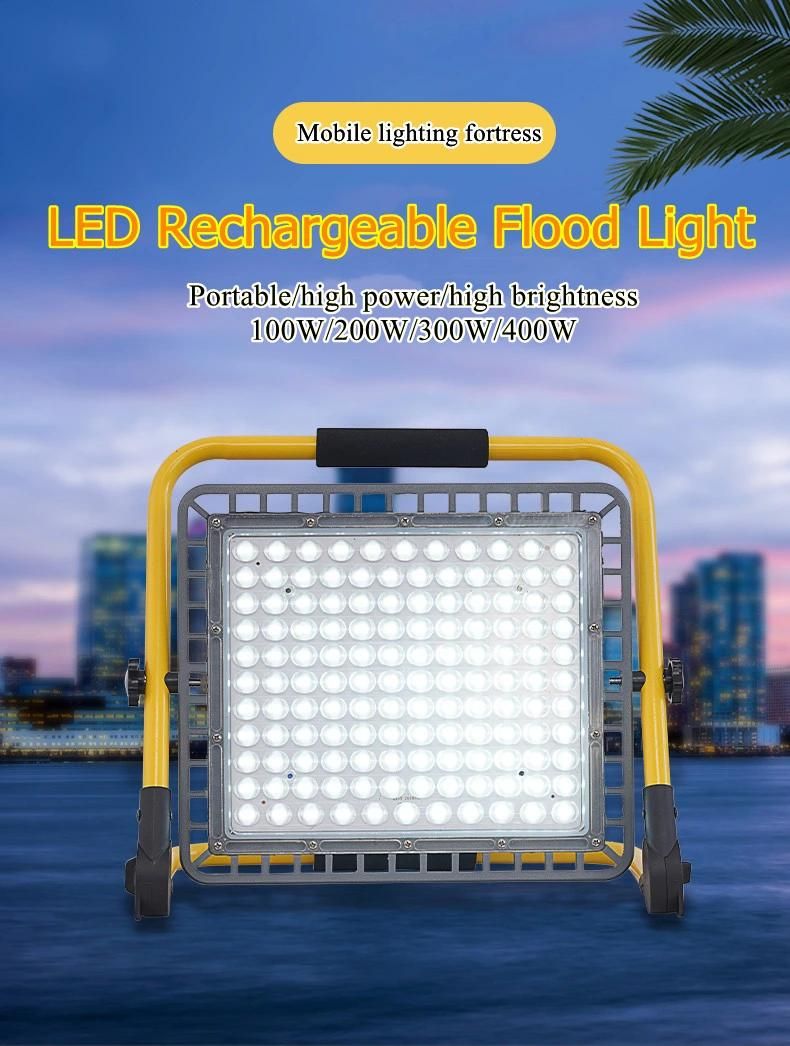 300W High Power Lamp Portable Camping Night Fishing LED Floodlight