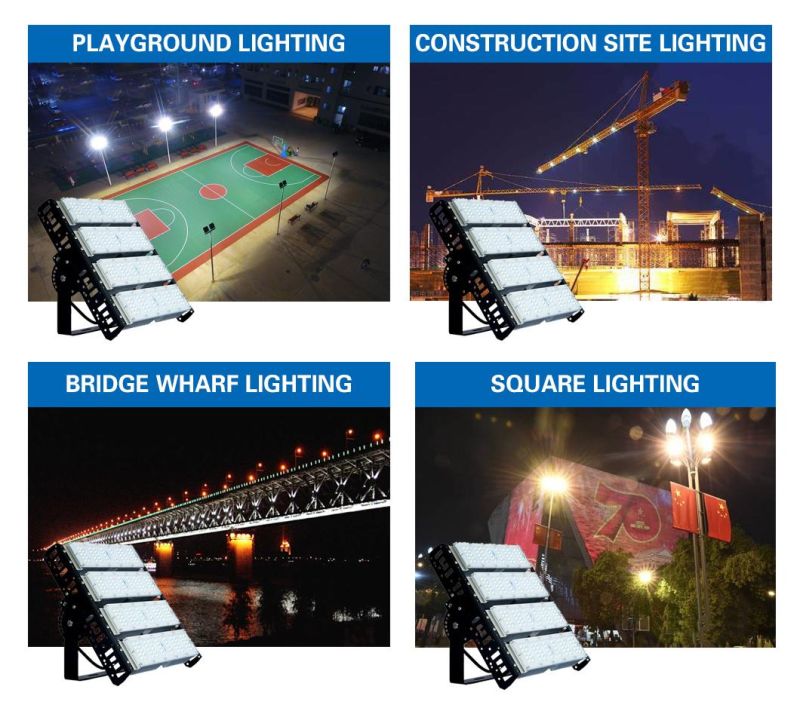 Factory Sale High Brightness 100W~2000W Modular LED Flood Light for High Mast Stadium Court Airport Highway Station Outdoor Lighting Solution