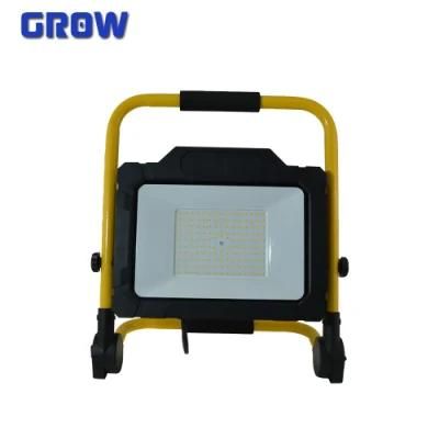 Portable Rechargeable Cordless LED Work Light Floodlight 100W IP65 Waterproof Emergency Flood Light with Stand Foldable Support LED Floodlight