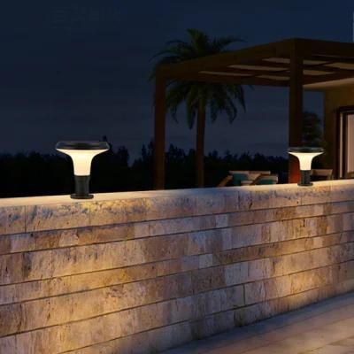 Outdoor Decorative Lantern Stone Gate Bottom Bollard Yard Lawn Solar Pillar Light Solar Lights