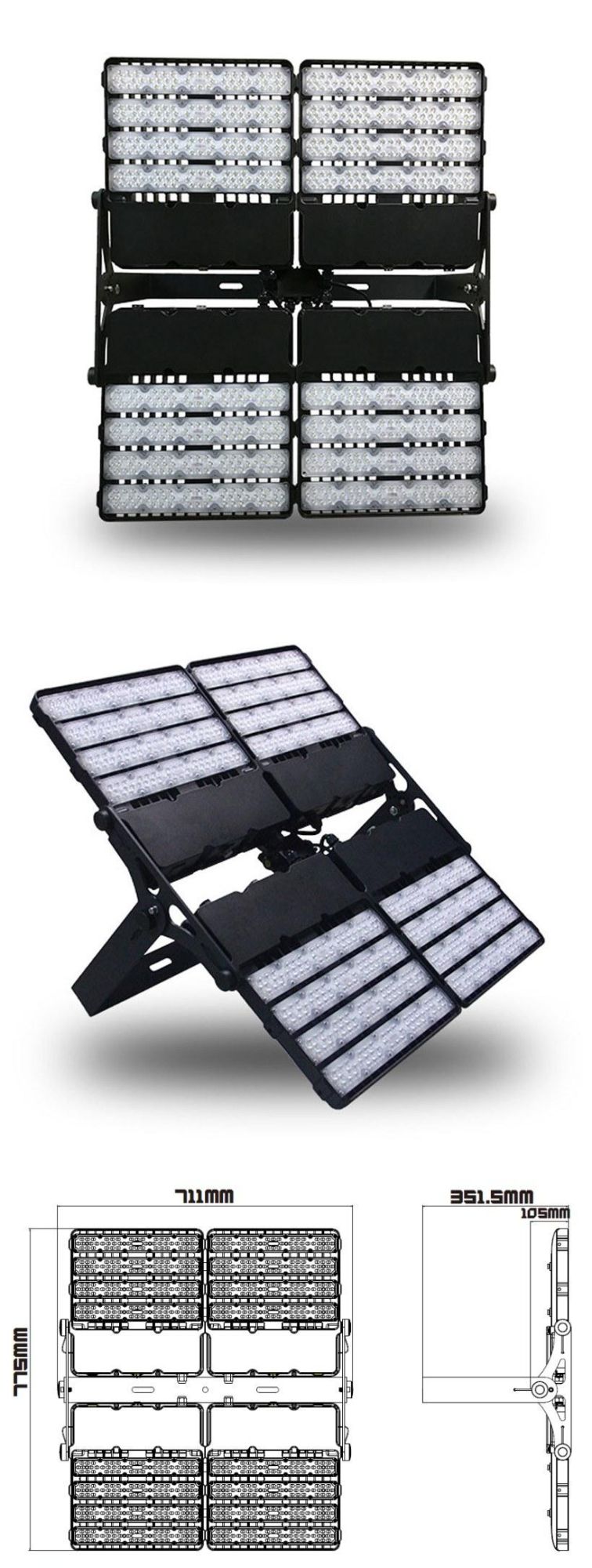 800W 1000W Waterproof IP66 High Power Modular LED Flood Lamp 500W Sport Light LED Light