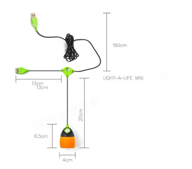 Multi Color Outdoor Camping LED Light USB Chainable Hook Lamp